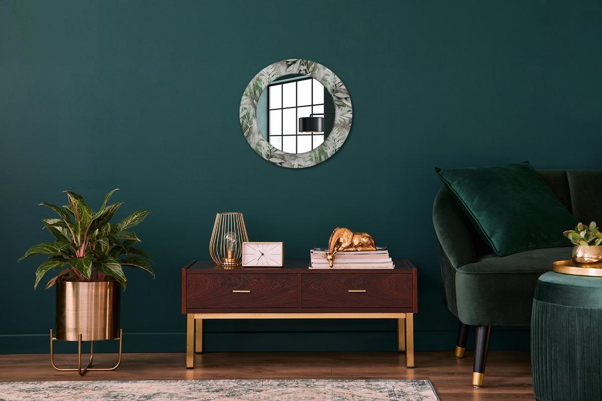 SPIEGEL Rund Ø 50 cm mit Aufdruck - Multicolor, Glas (50/50/0.4cm) - Wallfluent
