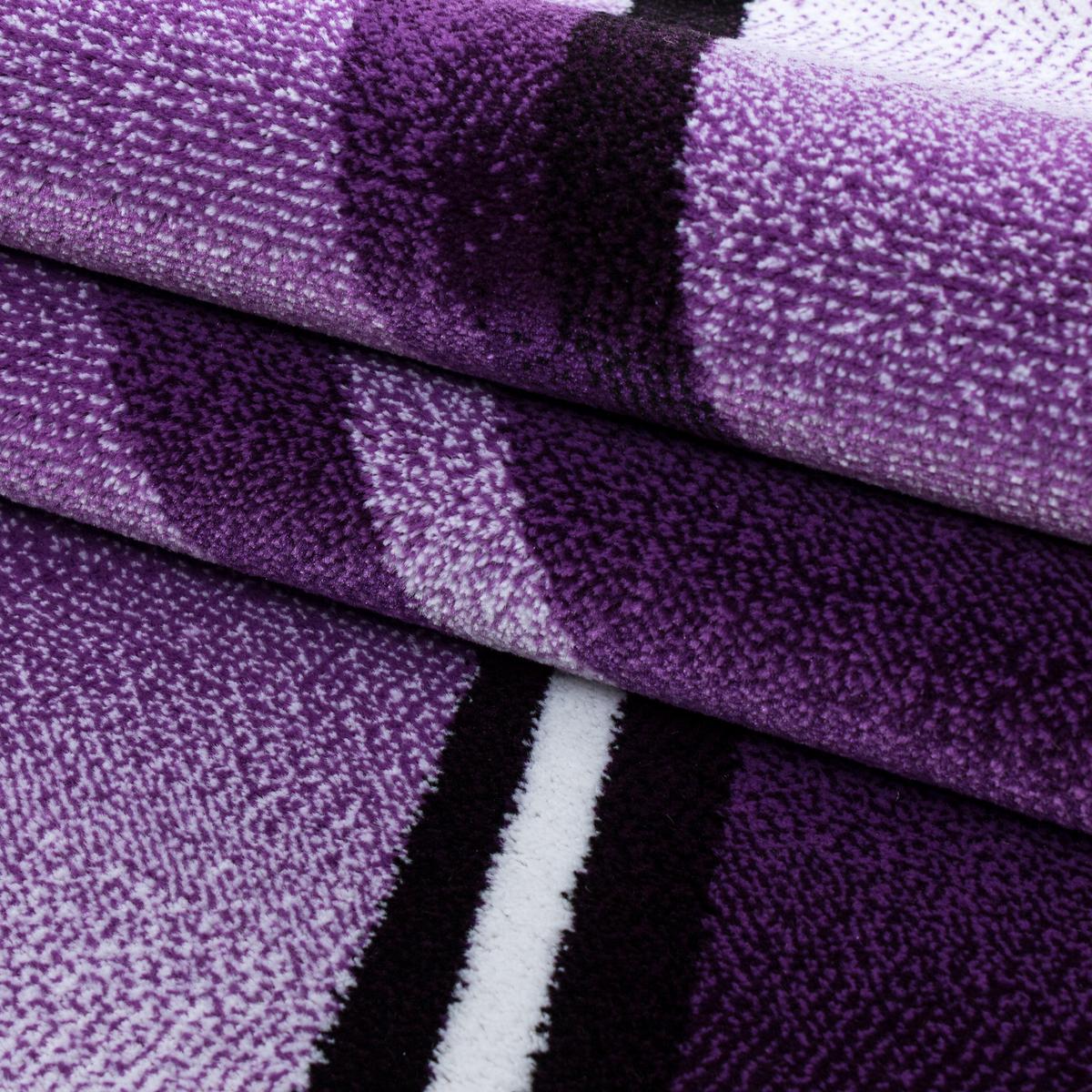 KURZFLORTEPPICH DRAU, mit abstraktem Wellenmuster, Violett, 140 x 200 cm - Lila, Textil (140/200cm) - KADIMA DESIGN
