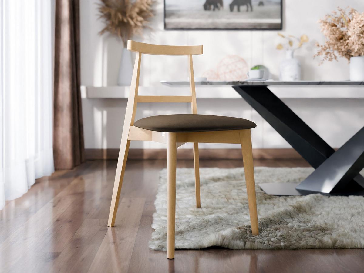 WOHNZIMMER STUHL KT71, Holzfarbe: Buche - Buchefarben/Braun, Holz/Textil (48/75/54cm) - MIRJAN24