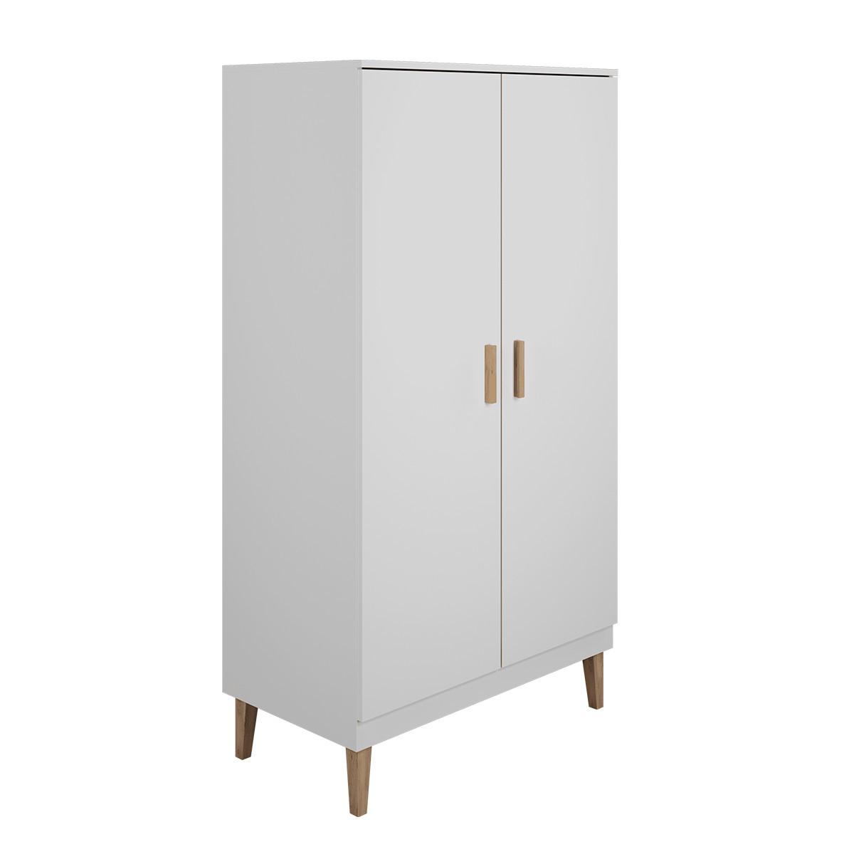 SCHRANK 2 Türen Kubi Weiß - Weiß, Holzwerkstoff (184/55/100cm) - Petits-meubles