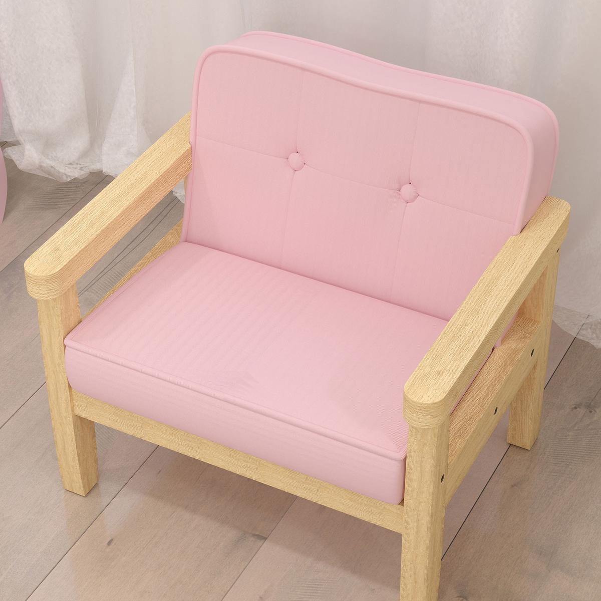 KINDERSESSEL Holzwerkstoff Cord Rosa - Rosa/Naturfarben, Holz/Holzwerkstoff (44/45/46.5cm) - AIYAPLAY
