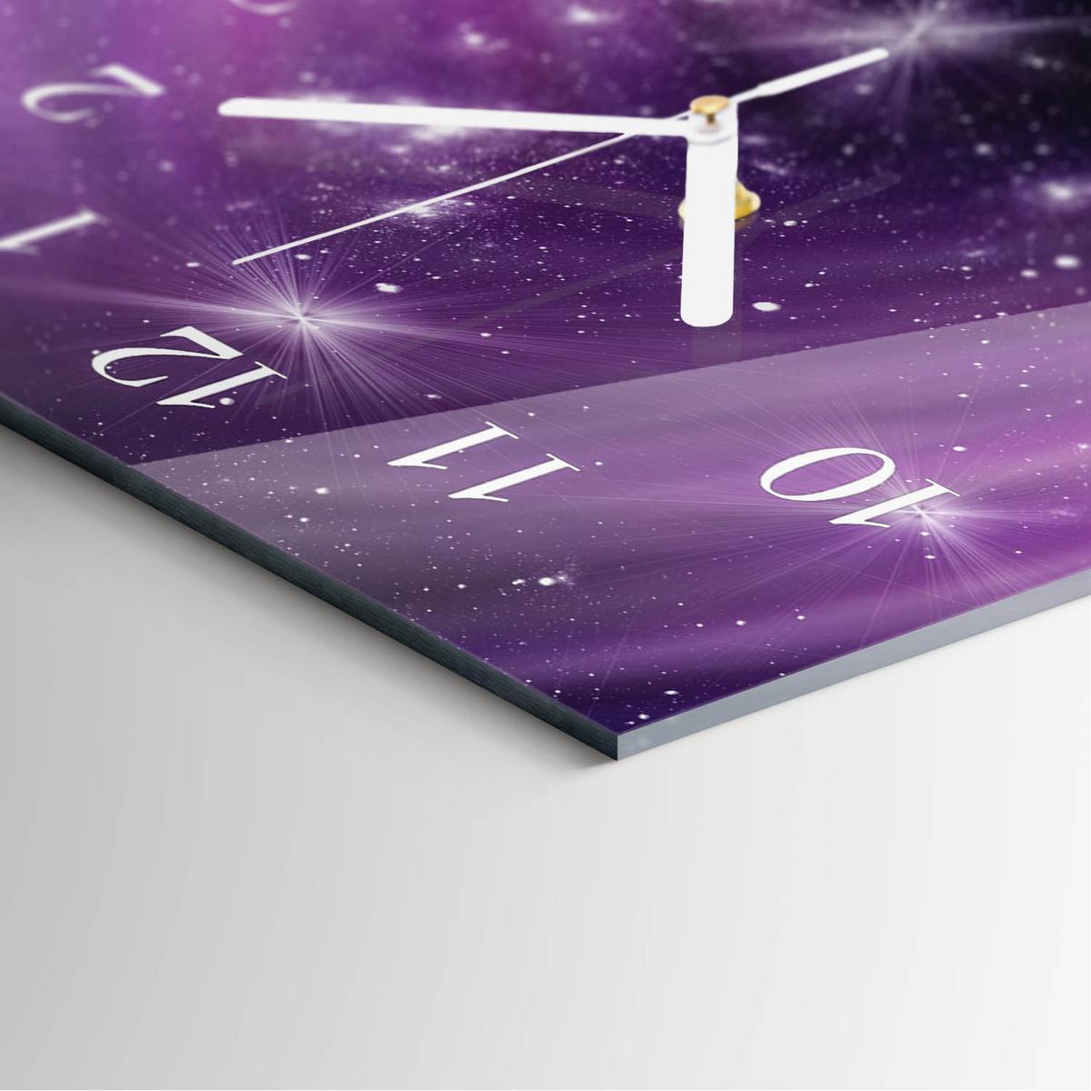 WANDUHR aus Glas 30x60 cm - Abstraktion - Lila, Glas (30/60/0.4cm) - TULUP
