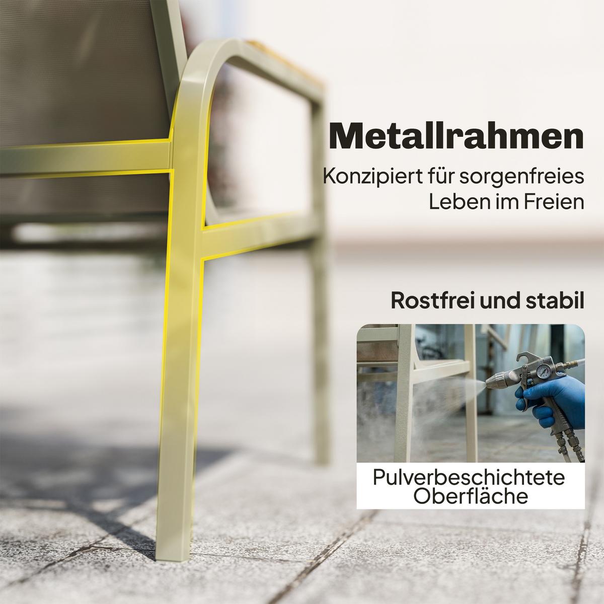 TERRASSENMÖBEL-SET 4-teilig Metall Texteline Grün - Grün, Textil/Metall - Outsunny