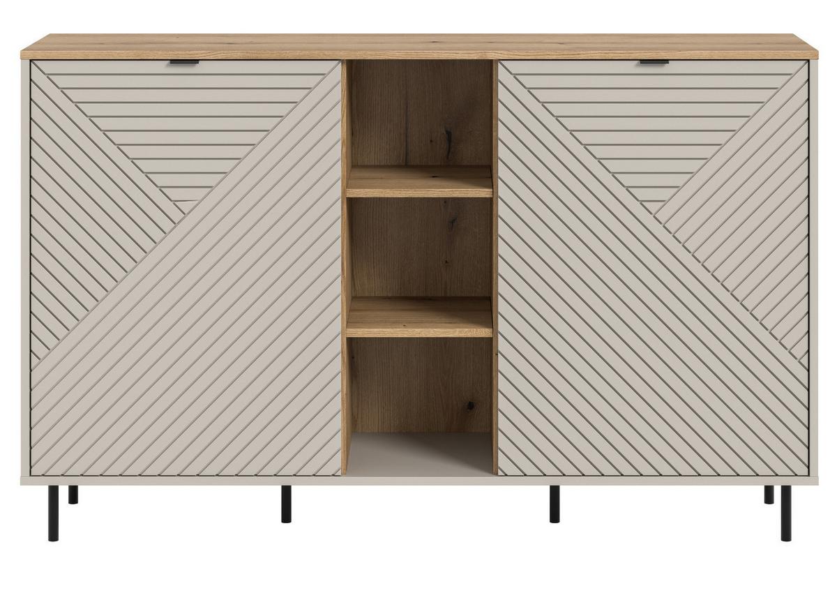 SIDEBOARD Kaschmir, Evoke Eiche 154 x 95 cm, Kommode in modernem Design - Kaschmir/Eichefarben, Holzwerkstoff/Metall (154/95/40cm) - Inn.Furn