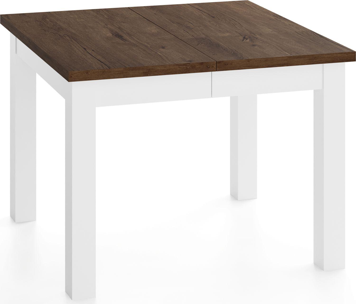 ESSTISCH Toren Weiß ausziehbar verlängerbar quadratisch, Eiche Braun Rustikal 80-180/80/76.5 cm - Alteiche/Weiß, Holz/Holzwerkstoff (80/180/76.5cm) - WFL GROUP