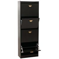 SCHUHSCHRANK Schwarz - Schwarz, Holzwerkstoff (50/148/24cm) - MCW