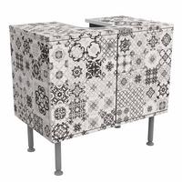 WASCHBECKENUNTERSCHRANK Keramikfliesen Agadir grau 60/55/35 cm - Grau, Holzwerkstoff (60/55/35cm) - Bilderwelten