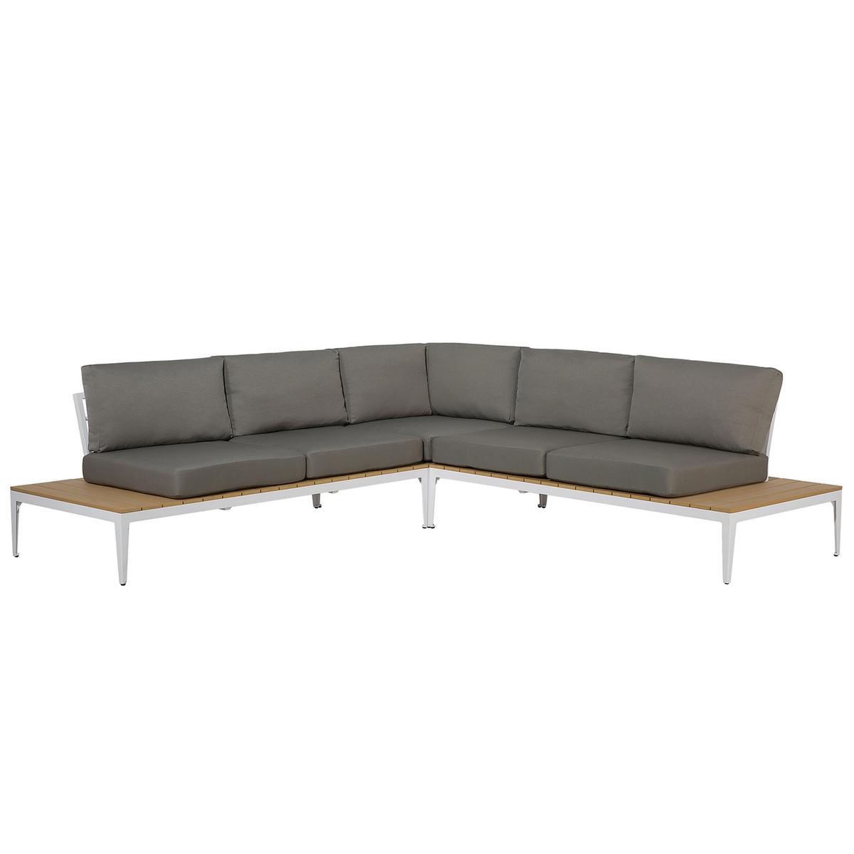 LOUNGE-SET 4-Sitzer grau Positano - Grau, Holzwerkstoff - Beliani