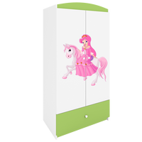 KINDERKLEIDERSCHRANK Prinzessin II - Grün, Holzwerkstoff (90/175/52cm) - RAUMHIRSCH FURNITURE