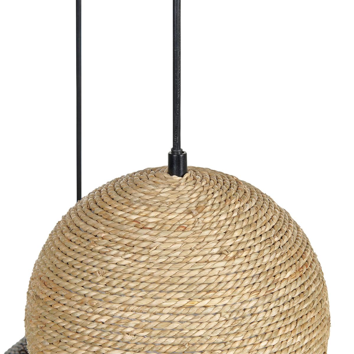 HÄNGELEUCHTE Endrick 55/55/120 cm - Weiß, Naturmaterialien (55/55/120cm) - Beliani