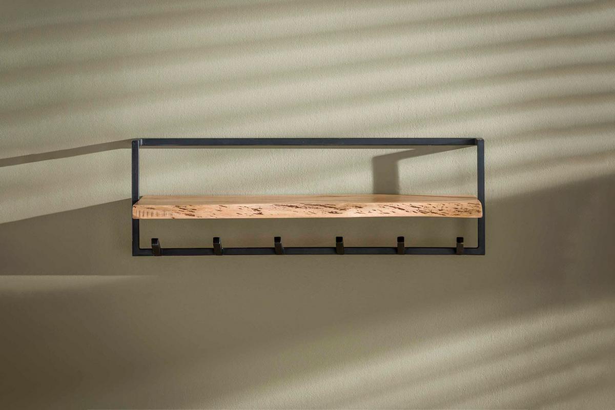 GARDEROBE NEREA Schwarz Akazie - Schwarz, Metall (100/32/25cm) - KAWOLA