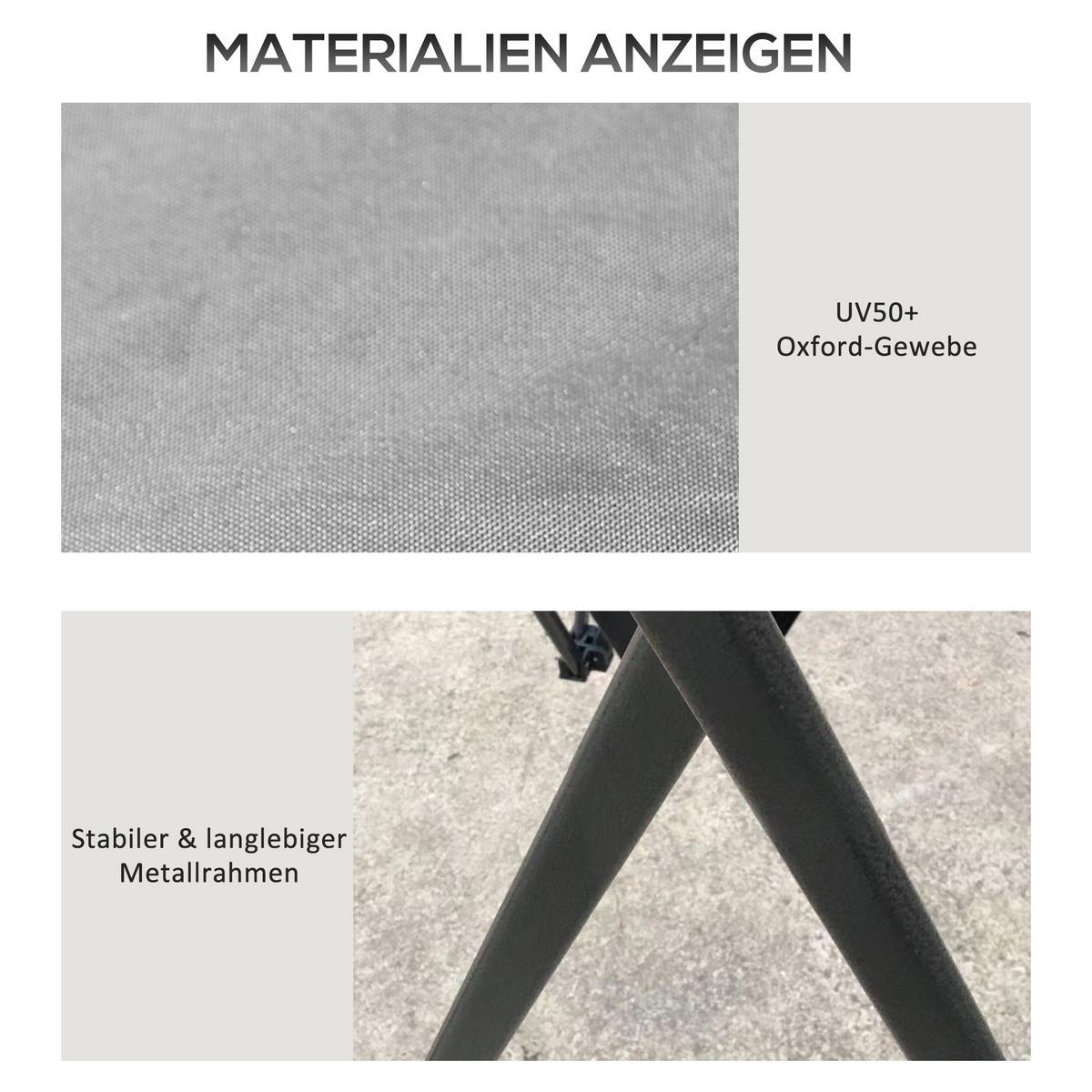 FALTPAVILLON Oxford-Polyester Dunkelgrau - Dunkelgrau, Kunststoff (392/283/392cm) - Outsunny