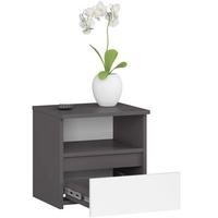 NACHTTISCH Graphit Grau, Weiß 40/40/35 - Graphitfarben/Weiß, Holzwerkstoff (40/40/35cm) - RAUMHIRSCH FURNITURE