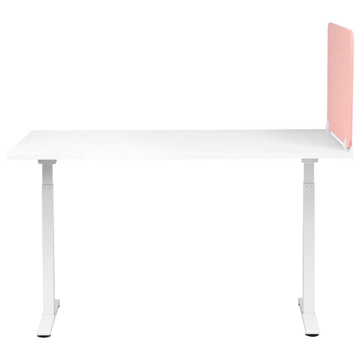 SCHREIBTISCHTRENNWAND 72/50 cm Pfirsichrosa Split - Pink, Textil (72/50/1cm) - Beliani