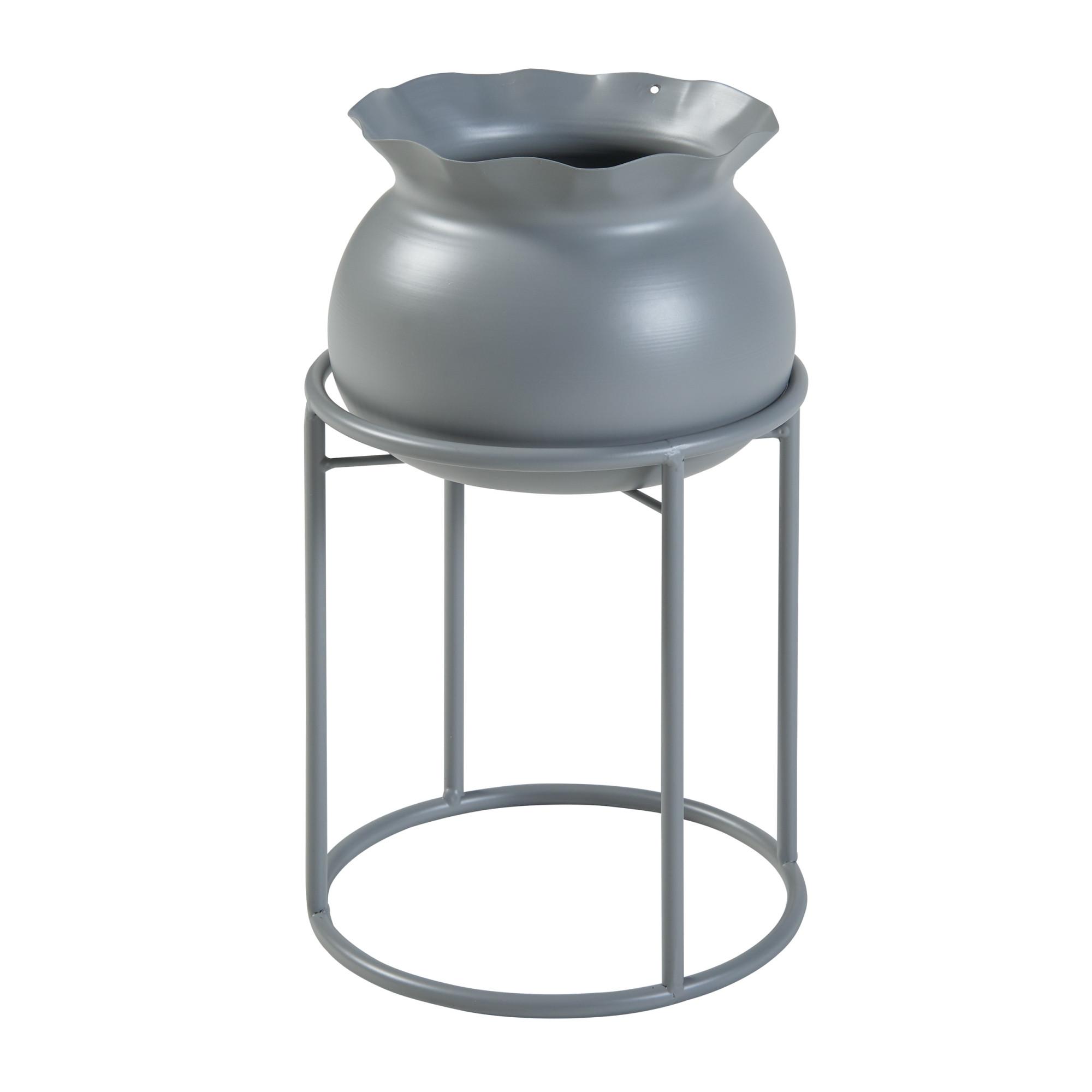 BLUMENSTÄNDER Assen - Grau, Metall (19.5/19.5/31.5cm) - [en.casa]