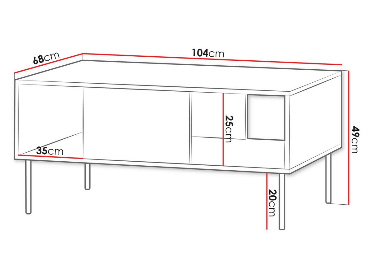 COUCHTISCH 104 Notte 03 - Nussbaumfarben/Schwarz, Holzwerkstoff/Metall (68/104/49cm) - MIRJAN24