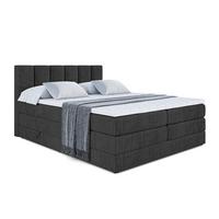 BOXSPRINGBETT BOXI1 KING - 140x200 - H3/H4 - Schwarz - Schwarz, Holzwerkstoff (140/200cm) - ALTDECOR