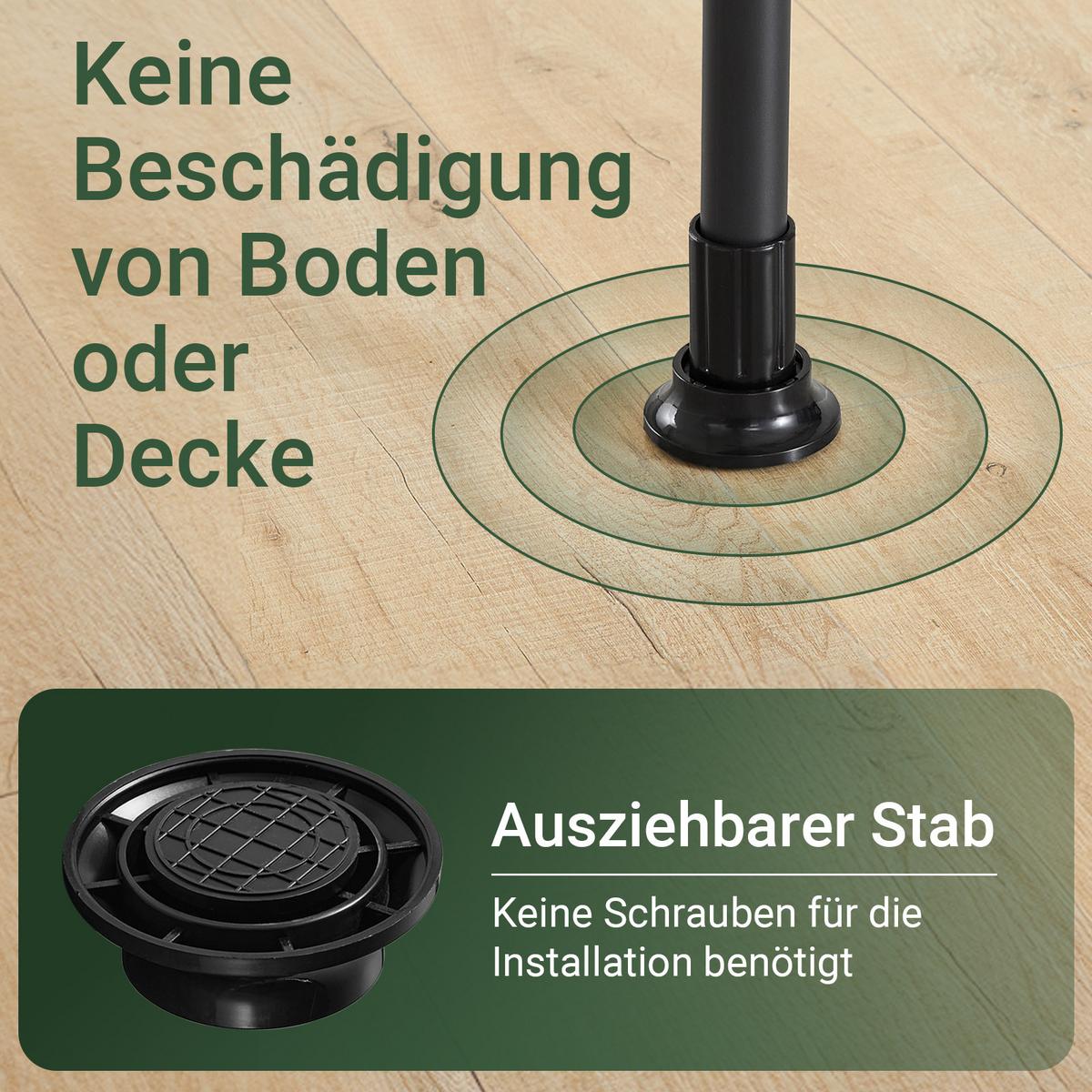TELESKOP-KLEIDERSTÄNDER Schwarz - Schwarz, Kunststoff (195/295/42cm) - SoBuy