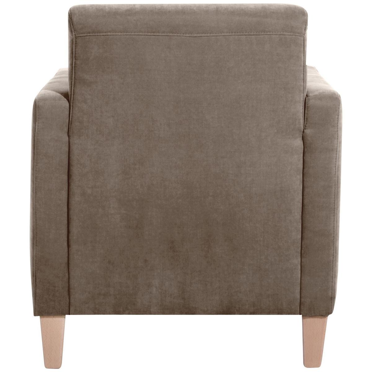 SESSEL Karol Bezug Veloursstoff Buche natur / sahara - Gelb, Kunststoff (71/81/70cm) - 58aufmkessel