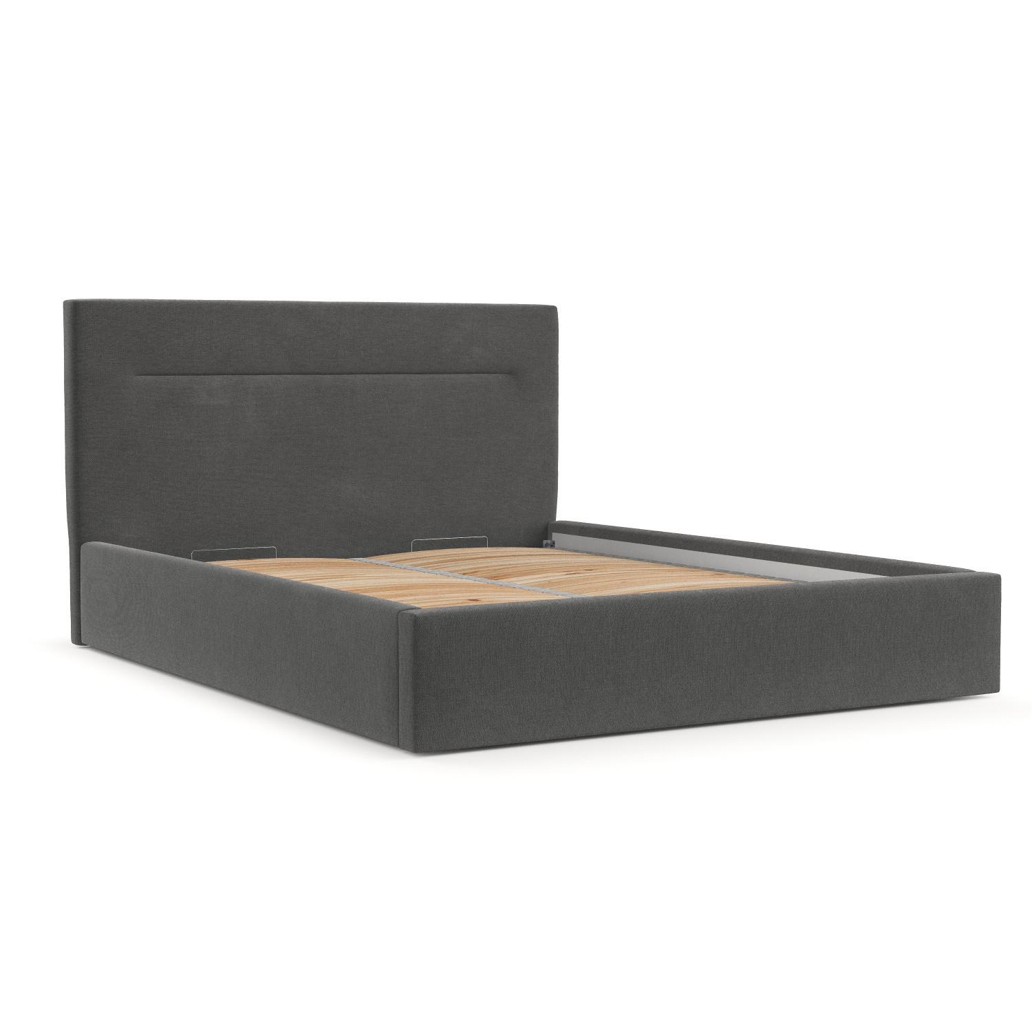 POLSTERBETT Liline 180/200 cm Anthrazit im Asti Stoff - Anthrazit/Schwarz, Holz/Holzwerkstoff (180/200cm) - AltaBeds