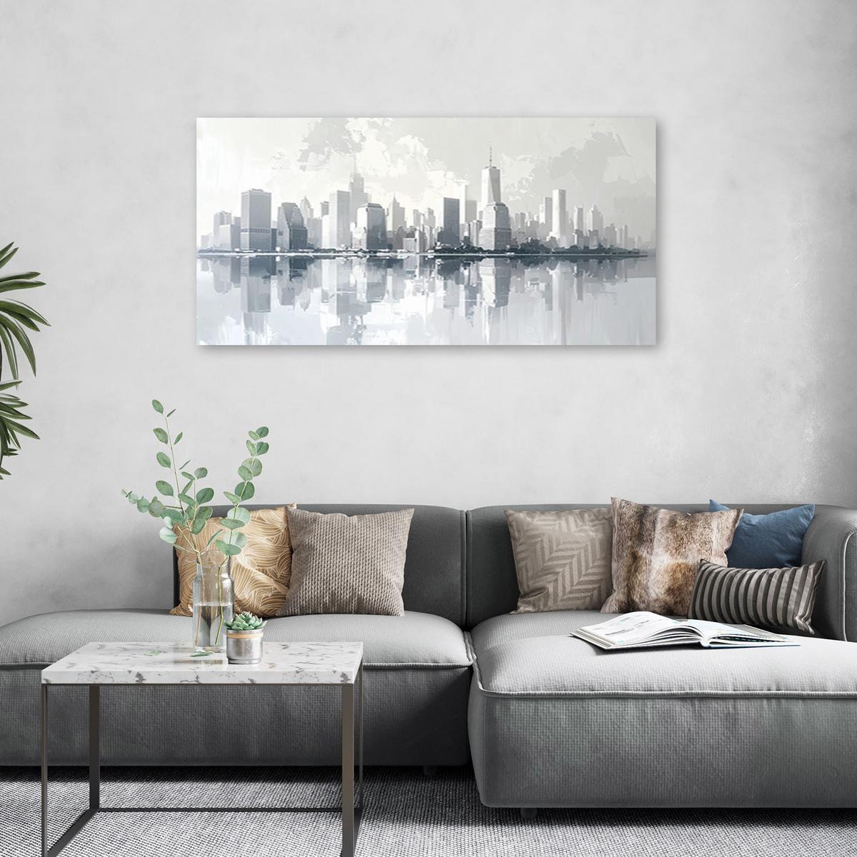 LEINWANDBILD Städte & Architektur 100x50cm - Weiß, Textil (100/50cm) - Feeby