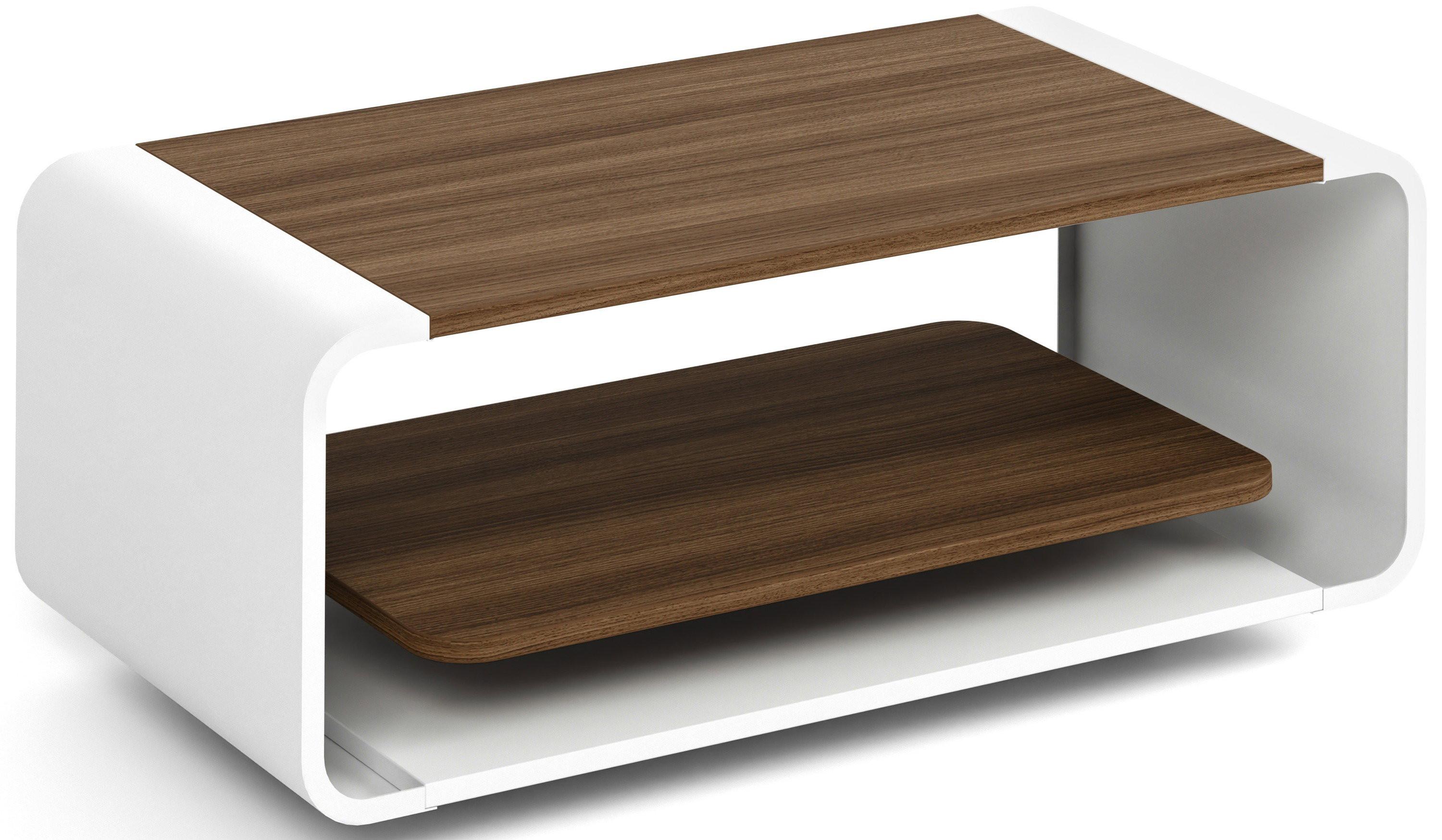 COUCHTISCH Sora in Tobacco Franklin Walnuss mit abgerundetem weißem Metallgestell 100/50/41 cm - Walnussfarben/Schwarz, Holzwerkstoff (50/100/41cm) - WFL GROUP