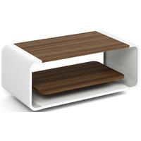COUCHTISCH Sora in Tobacco Franklin Walnuss mit abgerundetem weißem Metallgestell 100/50/41 cm - Walnussfarben/Schwarz, Holzwerkstoff (50/100/41cm) - WFL GROUP