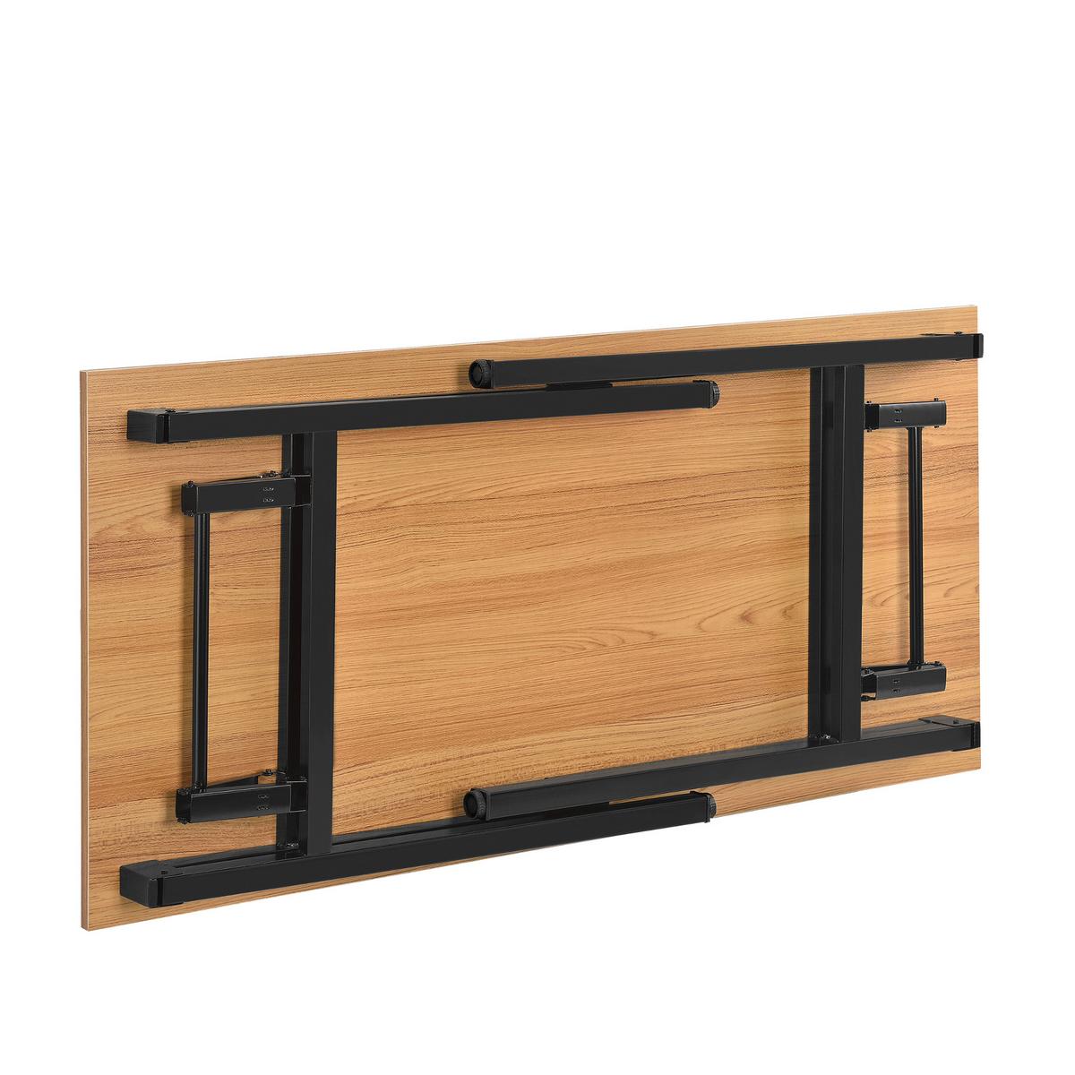 KLAPPTISCH - Buchefarben/Schwarz, Holzwerkstoff/Metall (60/120/76.4cm) - [neu.haus]