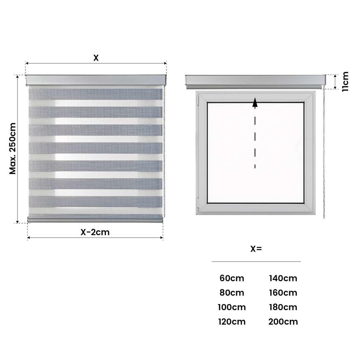 DOPPELROLLO Weiß 120x250 cm - Silberfarben, Kunststoff (120/250cm) - STORESDECO