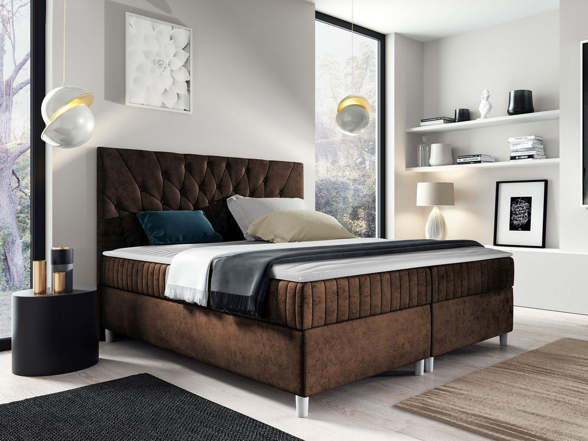 BOXBETT Prowansja - H3 - Dunkelbraun, Holz (160/200cm) - MIRJAN24