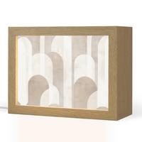 TISCHLEUCHTE Abstrakte Bögen - Modern - Beige 20x15 cm - Buche Kolonial, Holzwerkstoff (8/20/15cm) - OnlyWow