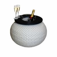 3-IN-1 LOUNGETISCH MIT ACRYL-KÜHLER Milano Champagner/Schwarz 40 cm - Champagner/Schwarz, Kunststoff (55/55/40cm) - COOTAB Cooler Table