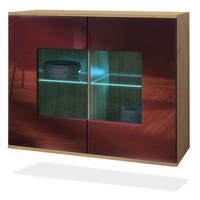 KOMMODE Grömitz Bordeaux Hochglanz - Bordeaux, Holzwerkstoff (92.5/73.5/35cm) - Vladon