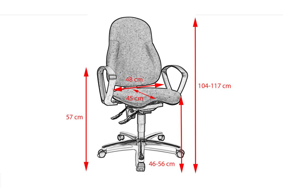 BÜROSTUHL TINO Schwarz Kunststoff Höhenverstellbar - Silberfarben/Schwarz, Kunststoff/Metall (64/104/64cm) - KAWOLA