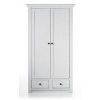 GARDEROBENSCHRANK Pinie weiß, Schuhschrank mit variabler Inneneinteilung - Schwarz/Weiß, Holzwerkstoff/Metall (105/206/45cm) - Furn.Design