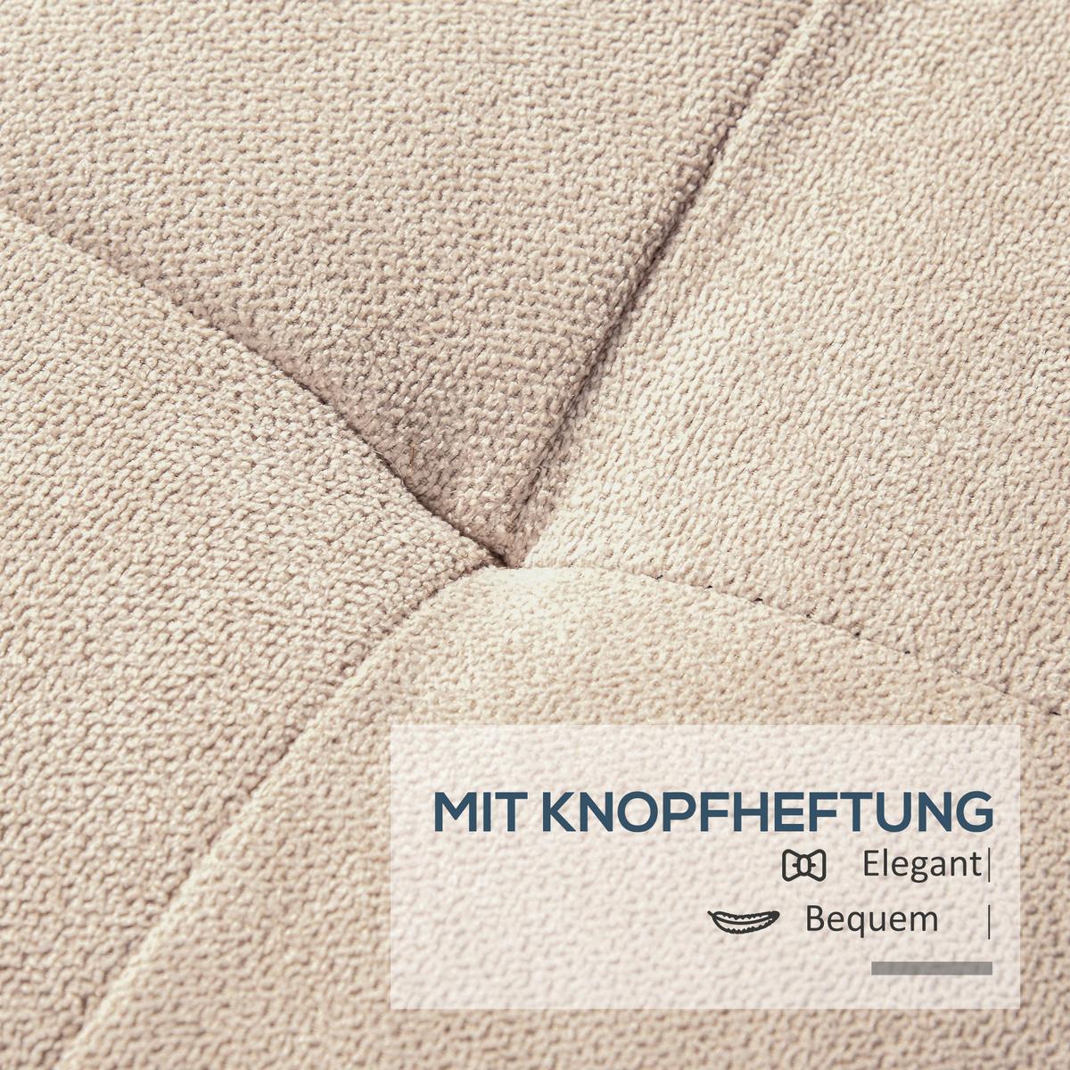 TRUHENBANK mit Stauraum Leinenoptik, Beige - Beige, Kunststoff (49/41.5/125cm) - HOMCOM