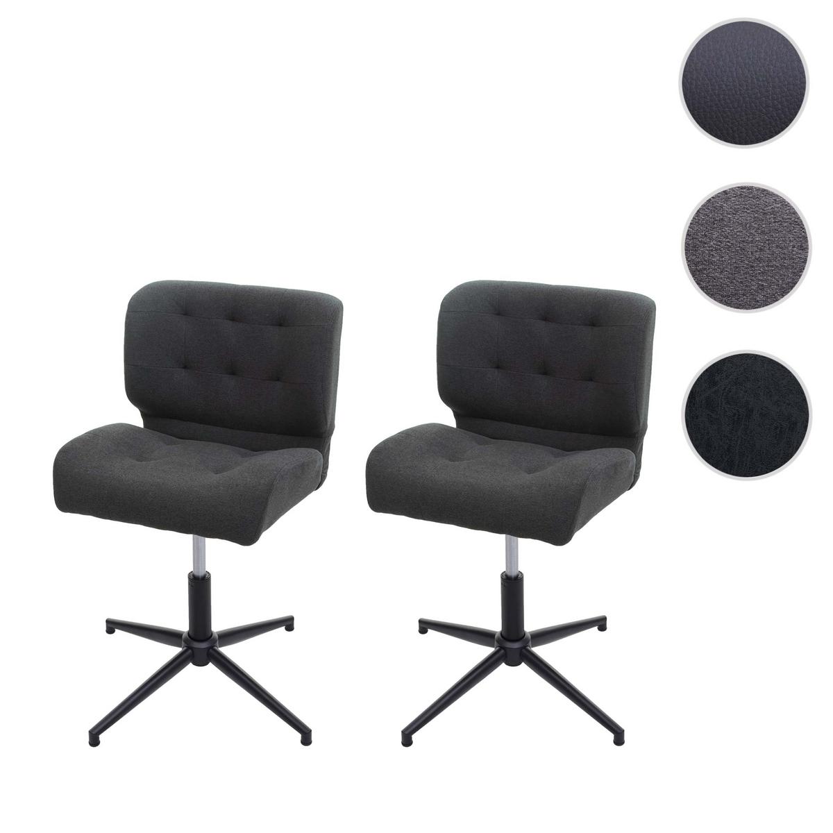 ESSZIMMERSTUHL Anthrazit 2er-Set - Dunkelgrau/Anthrazit, Textil (64/87/64cm) - MCW