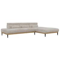 ECKSOFA PAVERO L - Beige Cord - Rechts Seite - Beige/Schwarz, Textil/Metall (316/205cm) - MKS