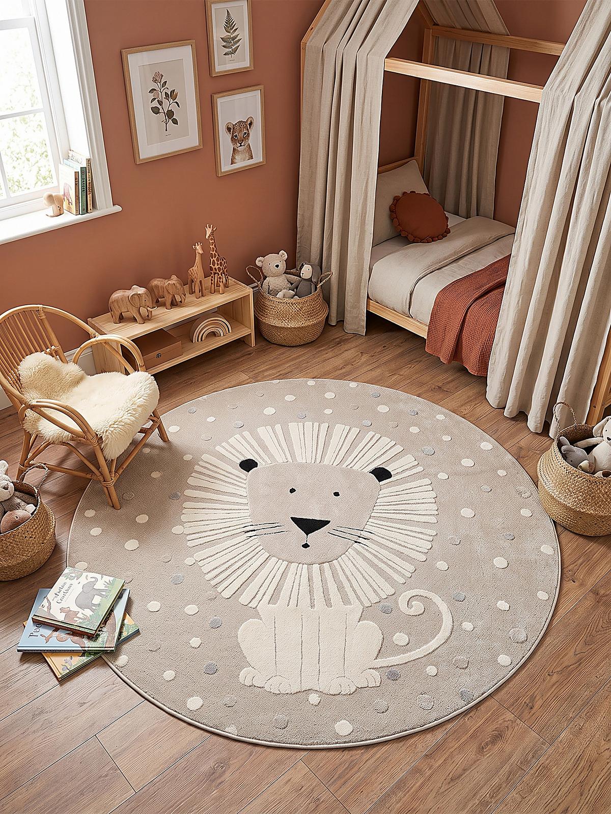 KINDERTEPPICH Kurzflor VELT Polypropylen Beige 120 x 120 cm - Beige, Textil (120/120cm) - KADIMA DESIGN