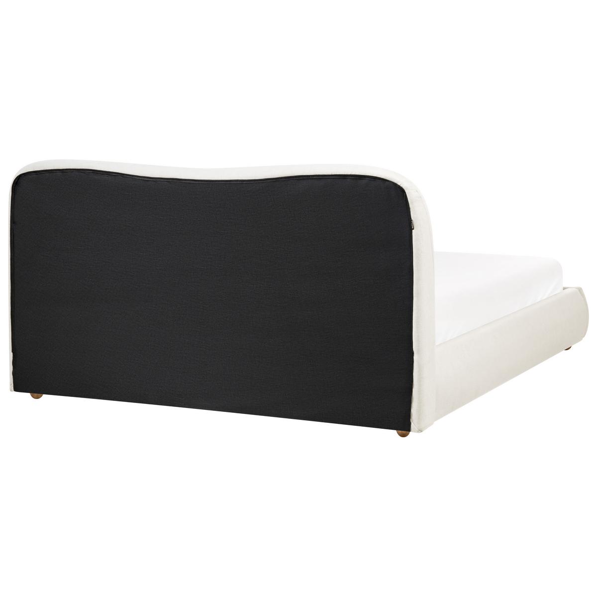 BETT mit Stauraum 160/200 cm Stoff Cremeweiß Blagnac - Creme, Textil (160/200cm) - Beliani