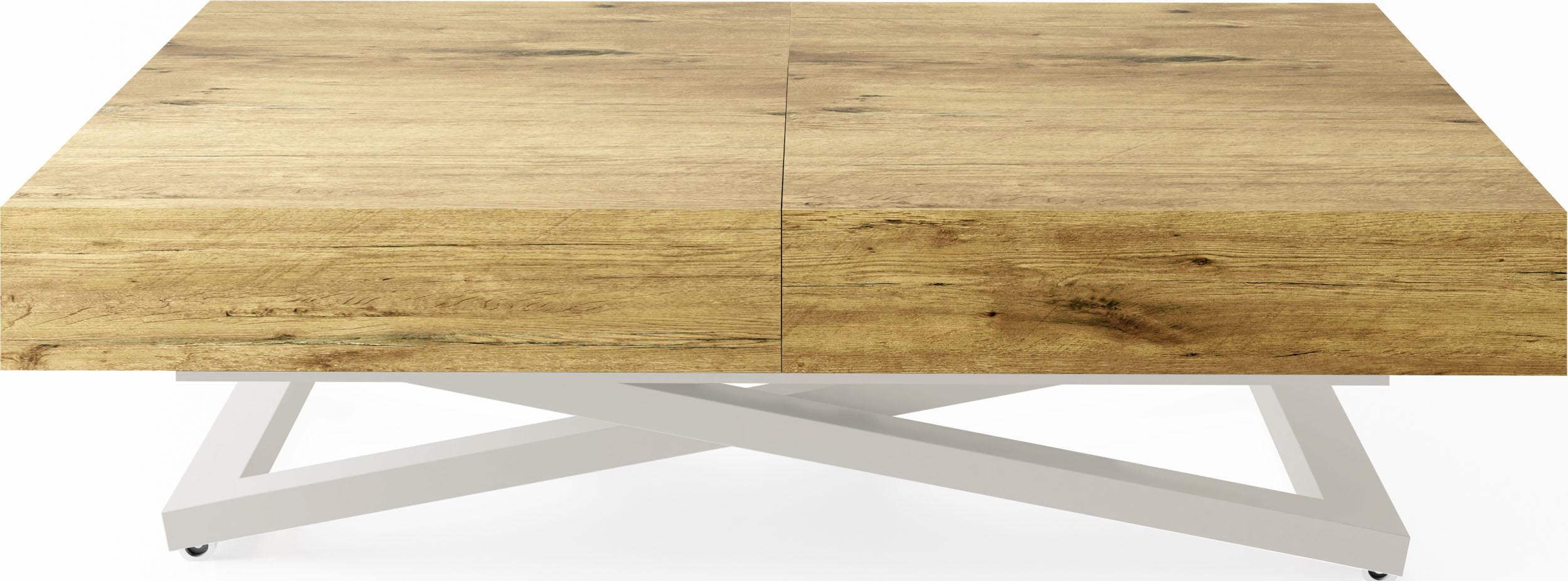 COUCHTISCH Cavetta U höhenverstellbar ausziehbar, Lancelot Eiche 120-200/80/27-76 cm - Kaschmir/Eichefarben, Holzwerkstoff/Metall (80/120/76cm) - WFL GROUP