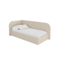 EINZELLBETT Jugendbett mit Bettkasten und Matratze H3/H4, Rechts - JAXY 80x200 Dunkelbeige - Taupe, Holzwerkstoff/Textil (80/200cm) - ALTDECOR