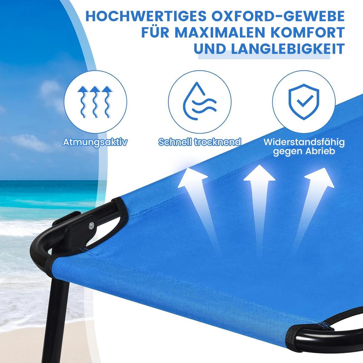 FELDBETT 31cm Blau - Blau, Metall (191/31/56cm) - COSTWAY