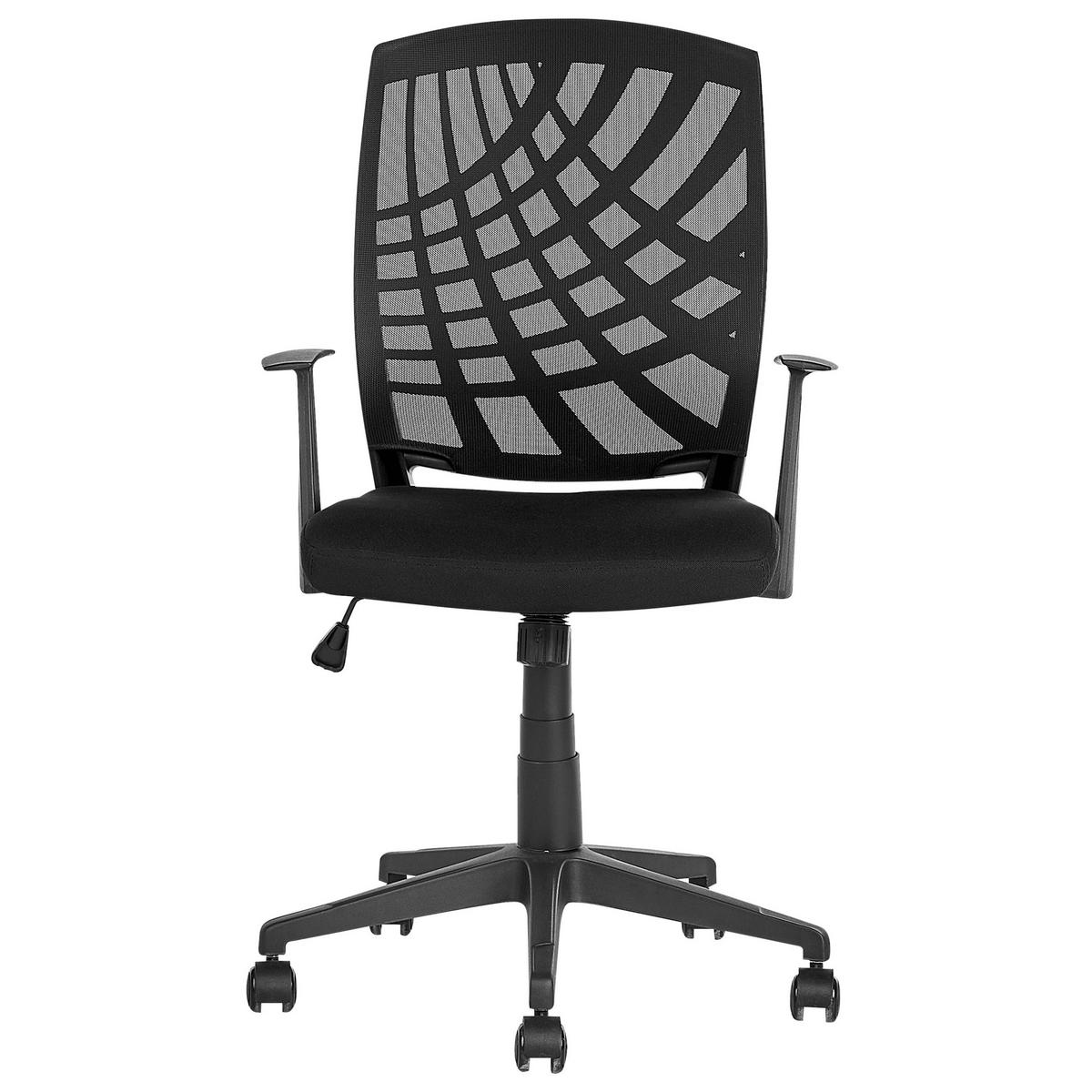 BÜROSTUHL Polyester Schwarz Bonny - Schwarz, Kunststoff/Textil (66/97/47cm) - Beliani