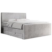 BOXSPRINGBETT KING DOREN 140/200 Hellgrau Velvet - H3 - Hellgrau, Holz/Textil (140/200cm) - MKS