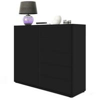 KOMMODE Ben Front in Schwarz matt - Schwarz, Holzwerkstoff (79/74/36cm) - Vladon