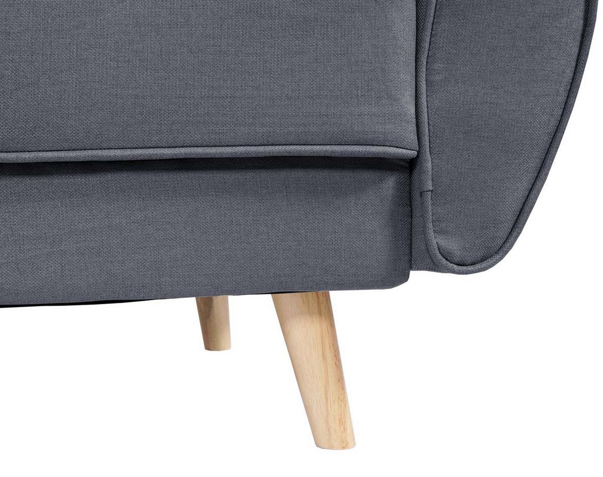 3ER-SOFA Anthrazit - Anthrazit/Schwarz, Textil (203/94/116cm) - MCW