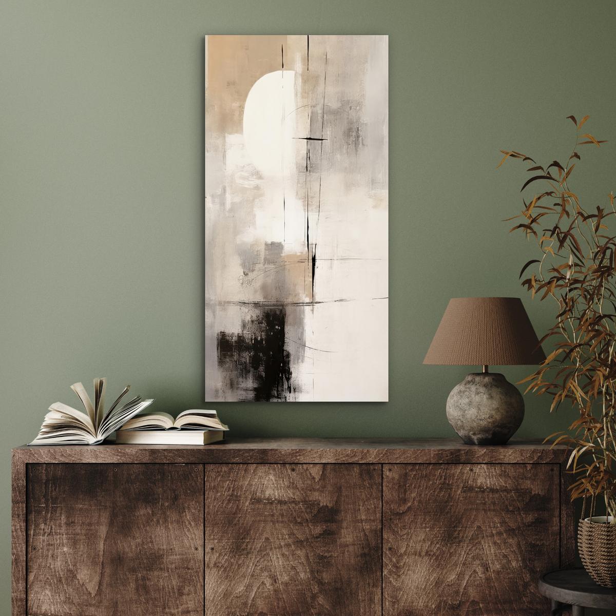 METALLBILD Abstrakt - Kunst - Grau 40x80 cm - Hellgrau, Metall (40/80cm) - MuchoWow