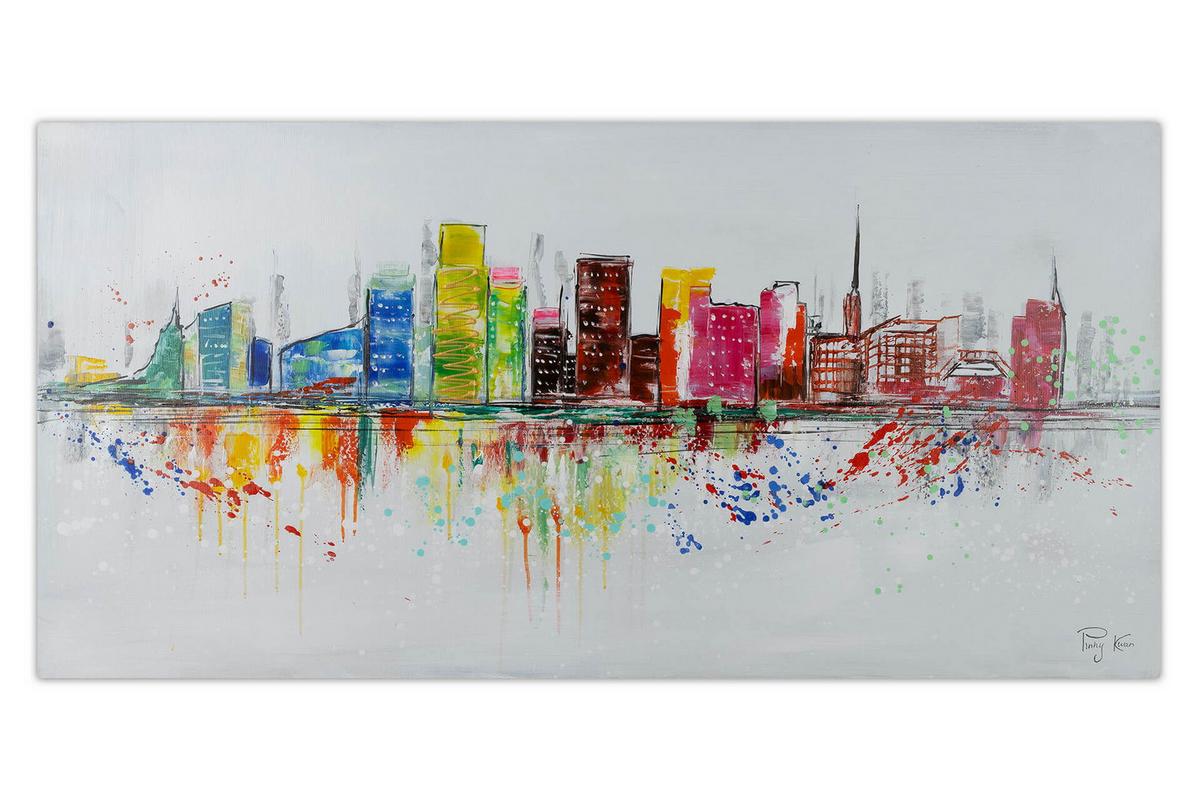 ACRYLBILD HANDGEMALT 120/60 cm - Grau, Holz/Textil (120/60cm) - KUNSTLOFT