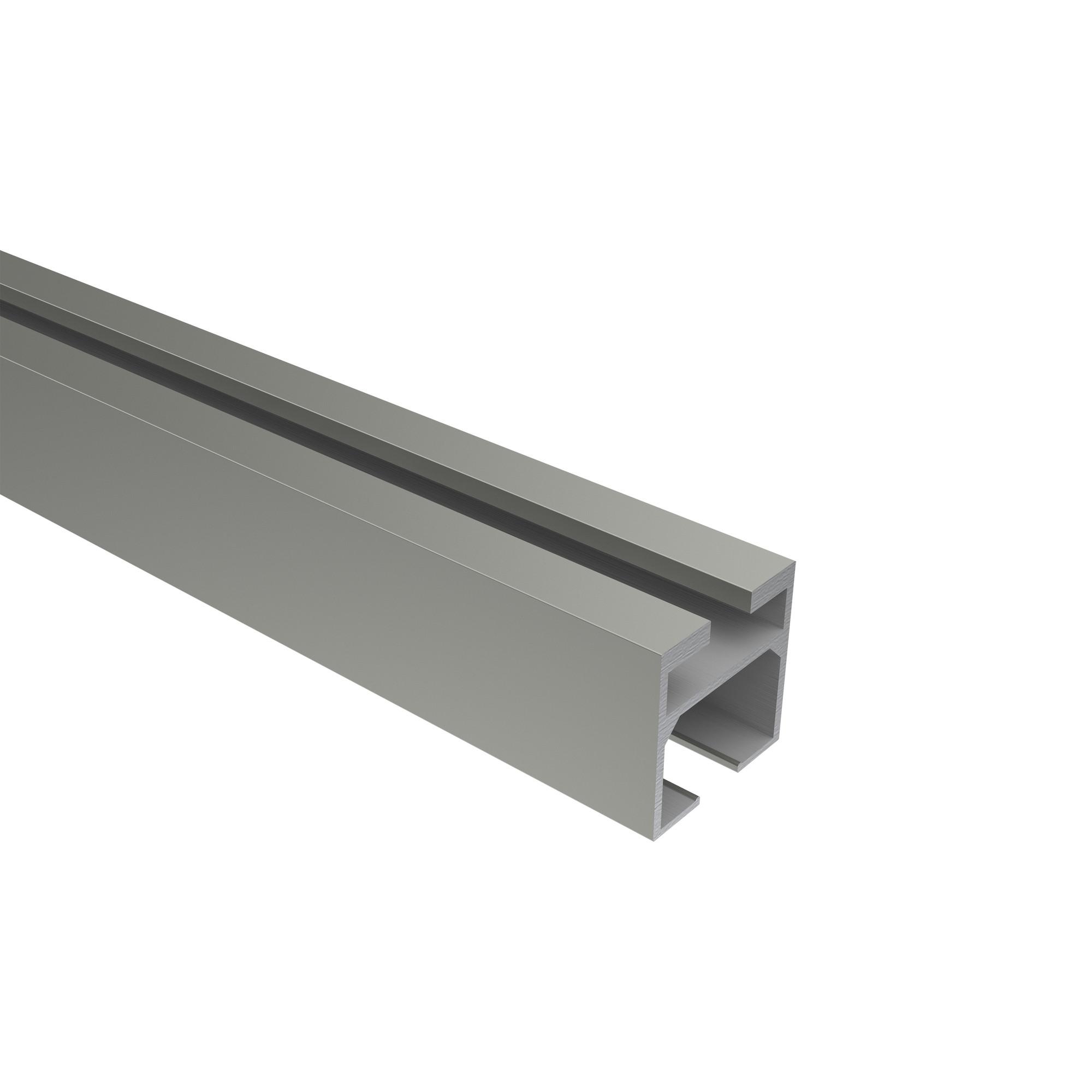 INNENLAUFPROFIL 200 cm, 20x20 mm Satin-Silber - Silberfarben, Metall (200cm) - INTERDECO